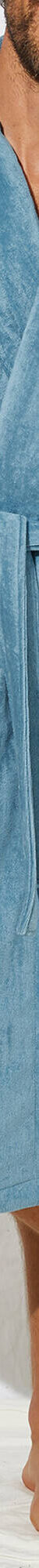Peignoir mixte adulte éponge velours col châle (bleu jean) Peignoir mixte adulte éponge velours col châle (bleu jean)